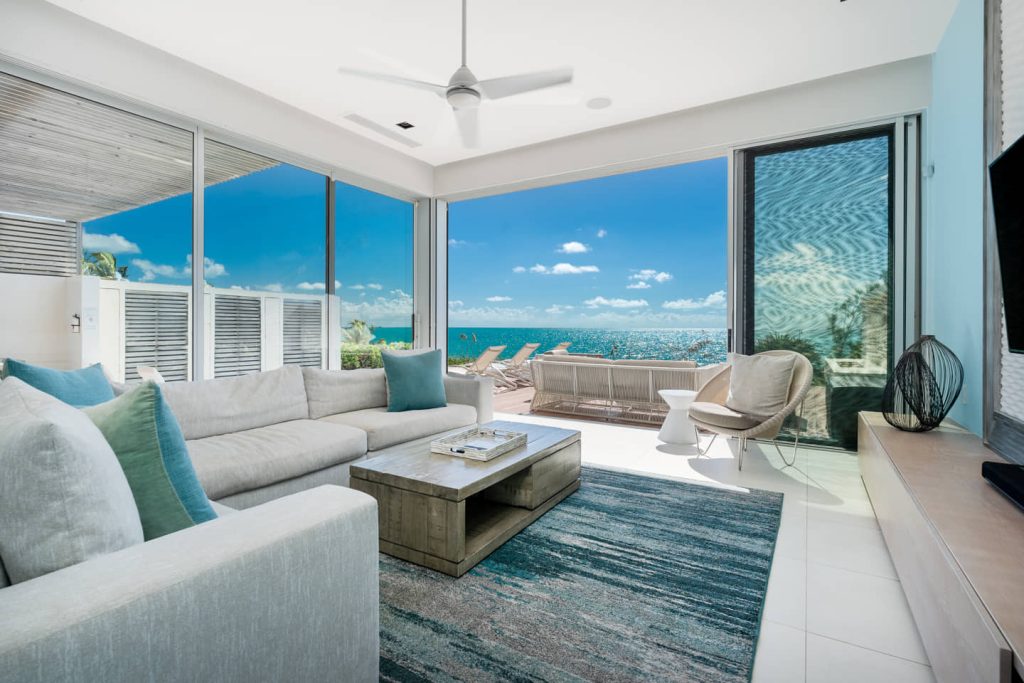 the dining room in the Turks and Caicos villas